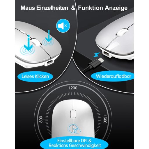 Set tastatură și mouse wireless Bluetooth LEAPEST pentru tabletă, iPad, laptop și telefon