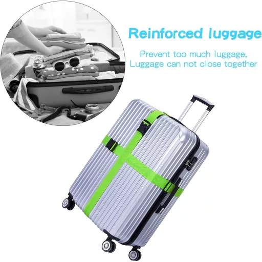 YORFULL Bőrönd Rögzítő Szíj 4 db Utazási Táska Biztosító Szalag 180 cm