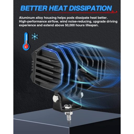 BraveWAY 80W 8000LM LED pracovné svetlo biele 6500K motocykel traktor 4x4 off-road