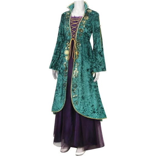 LIKUNGOU Winifred Sanderson Dámsky Stredoveký Zelený Čarodejnícky Kostým Šaty Halloween Karneval Cosplay Kostým Veľkosť M