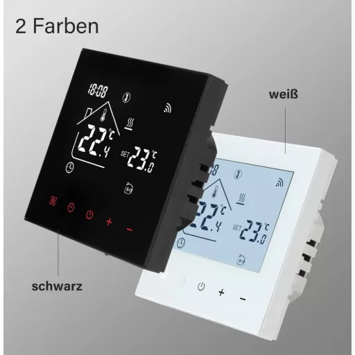 BEOK CONTROLS Okos Termosztát WiFi Kazán Padlófűtés Programozható Szobatermosztát LCD Kijelző Alexa Tuya App Fekete