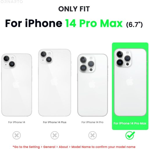Husă de protecție ORNARTO pentru iPhone 14 Pro Max - Negru Mat, Anti-amprentă, Anti-alunecare, cu Protecție Airbag, 2 Folii de protecție pentru cameră și 2 Folii de protecție pentru ecran