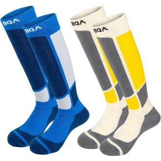   Detské lyžiarske ponožky Wedze, 2 páry, dvojfarebné, veľkosť S, na lyžovanie a snowboarding.