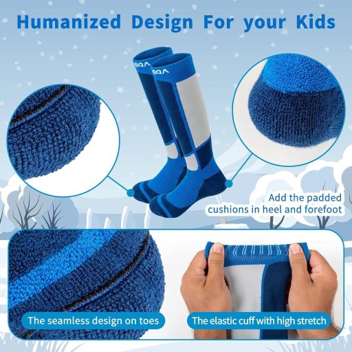 Detské lyžiarske ponožky Wedze, 2 páry, dvojfarebné, veľkosť S, na lyžovanie a snowboarding.