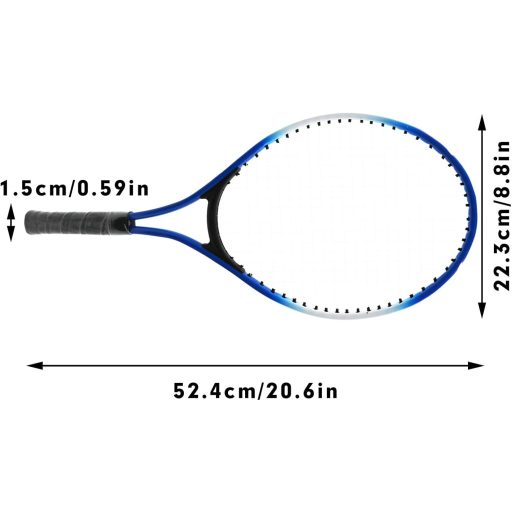 Detská tenisová súprava Lifup pre 2 hráčov, 20-palcové hliníkové začiatočnícke tenisové rakety modrej farby s prenosnou taškou, 200 g.