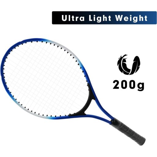 Set rachete de tenis pentru copii Lifup, pentru 2 jucători, rachete de tenis de începători din aluminiu, 20 inch, culoare albastră, cu geantă de transport, 200g