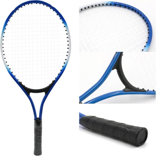 Set rachete de tenis pentru copii Lifup, pentru 2 jucători, rachete de tenis de începători din aluminiu, 20 inch, culoare albastră, cu geantă de transport, 200g