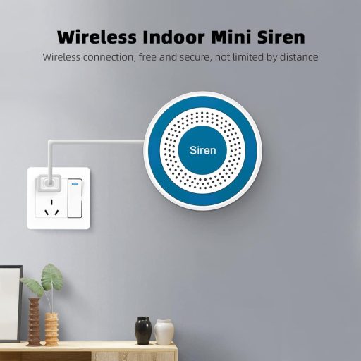 Sirena stroboscopică wireless LWOHSI pentru sistem de securitate acasă - Dom Alarmă Alb pentru modelele LW106/LW108, autonomie 21 luni