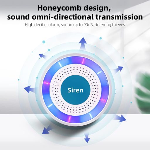 Sirena stroboscopică wireless LWOHSI pentru sistem de securitate acasă - Dom Alarmă Alb pentru modelele LW106/LW108, autonomie 21 luni