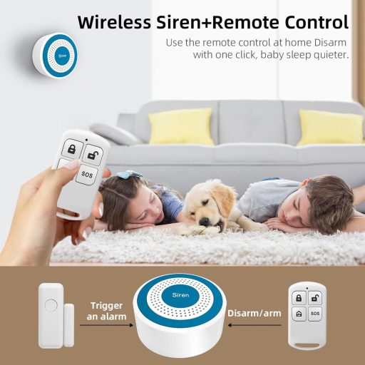 Sirena stroboscopică wireless LWOHSI pentru sistem de securitate acasă - Dom Alarmă Alb pentru modelele LW106/LW108, autonomie 21 luni