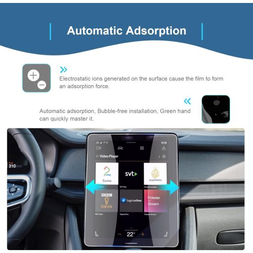 Ochranná fólia na displej GAFAT Volvo Polestar 2 11,2" z tvrdeného skla 9H odolná voči nárazom