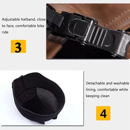 CHICHL Retro Kožená Motocyklová Prilba s Vintage Okuliarmi - Nemecká Prilba na Skúter S: 55-56 cm