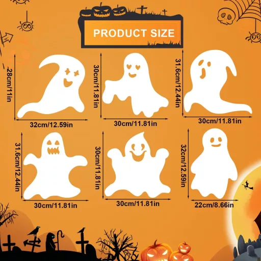 Set de 6 decorațiuni de Halloween pentru grădină, cu tăblițe de exterior AIEX