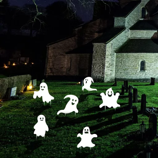 Set de 6 decorațiuni de Halloween pentru grădină, cu tăblițe de exterior AIEX