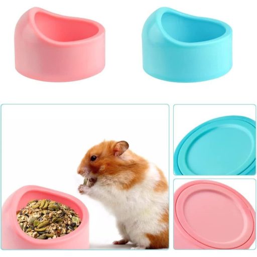 4db Etetőtál, Tengerimalac, Hörcsög, Rágcsáló, Kerámia (Rózsaszín+Kék)