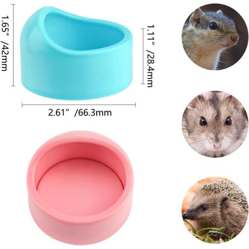 4db Etetőtál, Tengerimalac, Hörcsög, Rágcsáló, Kerámia (Rózsaszín+Kék)