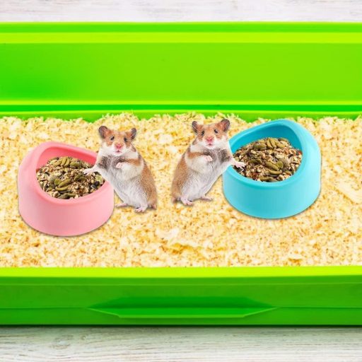 4db Etetőtál, Tengerimalac, Hörcsög, Rágcsáló, Kerámia (Rózsaszín+Kék) Újracsomagolt termék