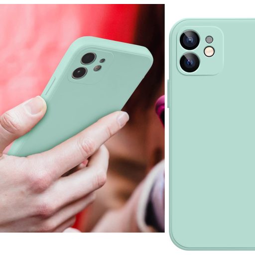 Set 2 huse iPhone 12 din silicon lichid - Husă de protecție premium cu căptușeală din microfibră, decupaje precise, pentru iPhone 12 (2020) 6.1"