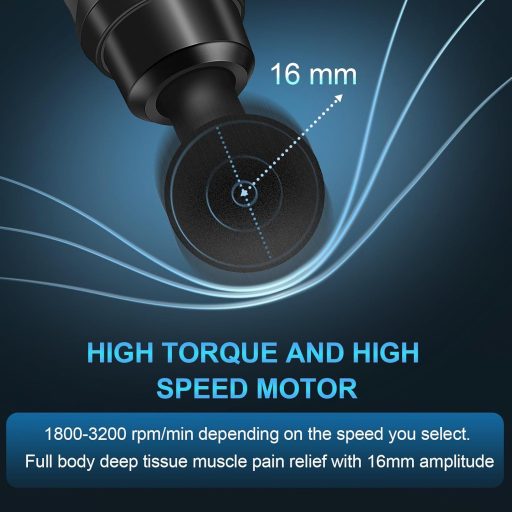 Zerolia Masszázspisztoly 30 Sebességgel - LCD Érintőképernyős Izommasszírozó 10 Fejjel, Hordozható Csendes Masszírozó Vállra, Testre, Hátfáj