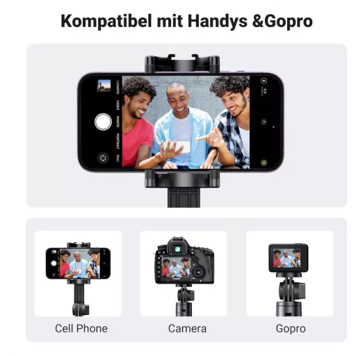 UGREEN Bluetooth Selfie Stick 3in1 Tripod Monopod Távirányítóval iPhone 15 14 13 Kamerához