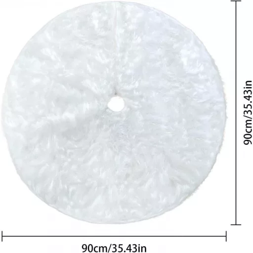 YXHZVON Fehér Plüss Karácsonyfa Szőnyeg, Kerek Dekorációs Takaró Ünnepi Partikhoz