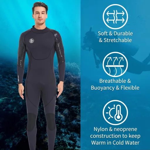 Costum de neopren BEEK 3mm, protecție UV, pentru bărbați și femei, scuba diving și înot