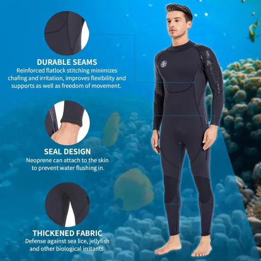 Costum de neopren BEEK 3mm, protecție UV, pentru bărbați și femei, scuba diving și înot