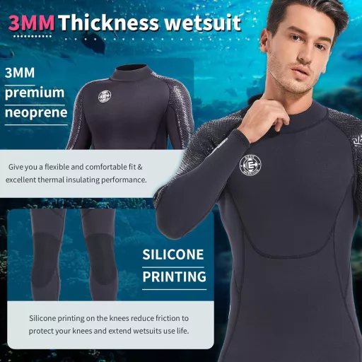 Costum de neopren BEEK 3mm, protecție UV, pentru bărbați și femei, scuba diving și înot