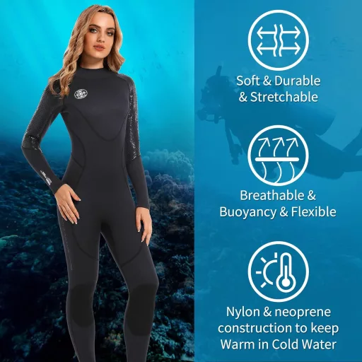 BEEK Neoprén Wetsuit 3mm UV Védelem Férfi Női Búvárkodás Úszás