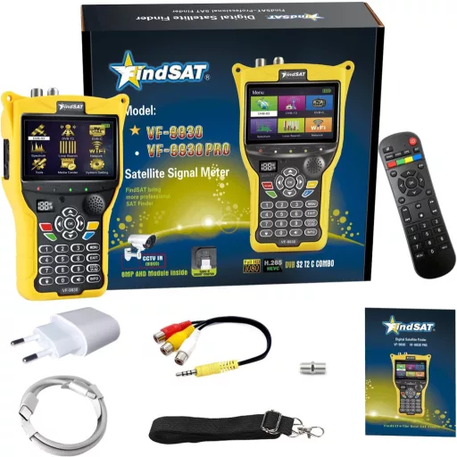 Digitálny satelitný vyhľadávač SZBOX VF9930 so 4,3" LCD displejom DVB-S2/S/T2/T/C