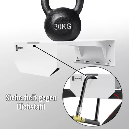 BESTRIDE KEEPER Kerékpár Falitartó Fehér Locking Shelf Fixie Rögzítő