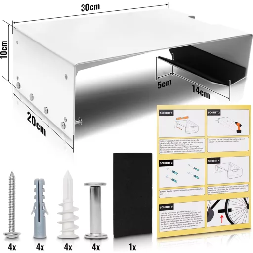 BESTRIDE KEEPER Kerékpár Falitartó Fehér Locking Shelf Fixie Rögzítő