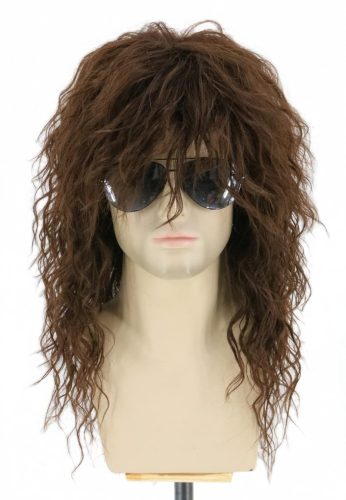 Topcosplay Barna Mullet Paróka - Hőálló 70-80-as Évek Retró Stílusú Jelmezparóka Farsangra, Halloweenre, Férfiaknak és Nőknek