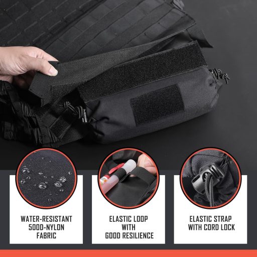 WYNEX Taktikai Elsősegély Pouch Hook-N-Loop Mellény Hordozható Trauma Táska
