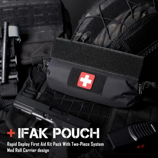 WYNEX Taktikai Elsősegély Pouch Hook-N-Loop Mellény Hordozható Trauma Táska