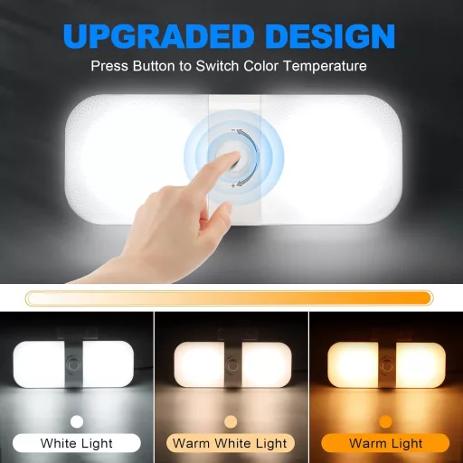 SUPAREE 12V-os LED lámpa lakóautóba, 3 színhőmérséklettel, szabályozható - Plastic