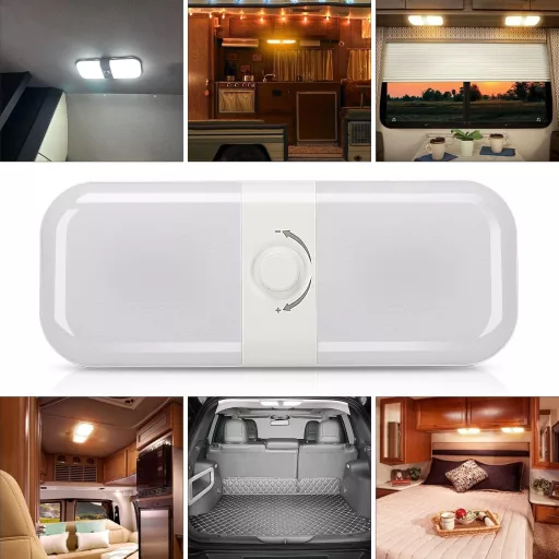 SUPAREE 12V-os LED lámpa lakóautóba, 3 színhőmérséklettel, szabályozható - Plastic