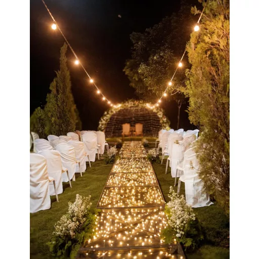 BESCOST 300 LED Vonkajšia svetelná reťaz, teplá biela, 8 režimov, vodoodolná záhradná dekorácia