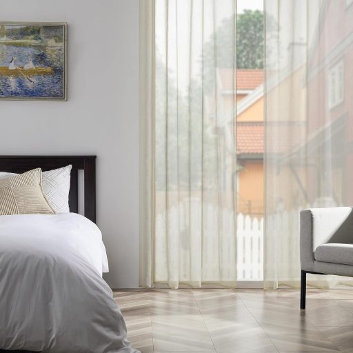 Topfinel Bézs Fényáteresztő Függöny 225x140cm, Hálószobába, Nappaliba