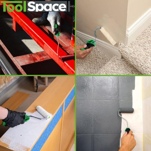 ToolSpace 10 darabos festőhenger szett 7cm - poliakril festékhez, bárány gyapjú