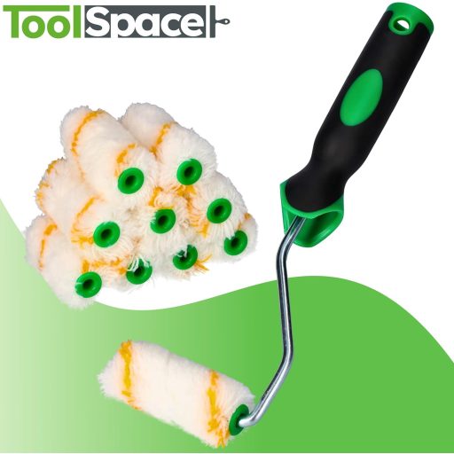 ToolSpace 10 darabos festőhenger szett 7cm - poliakril festékhez, bárány gyapjú