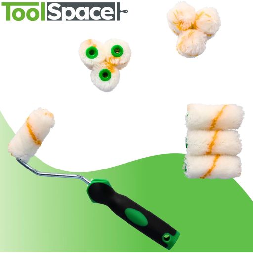 ToolSpace 10 darabos festőhenger szett 7cm - poliakril festékhez, bárány gyapjú