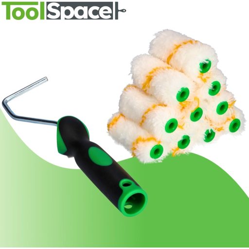 ToolSpace 10 darabos festőhenger szett 7cm - poliakril festékhez, bárány gyapjú