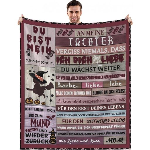 Lágy, ölelhető takaró lányomnak, ajándék takaró, pozitív üzenetekkel, születésnapra,