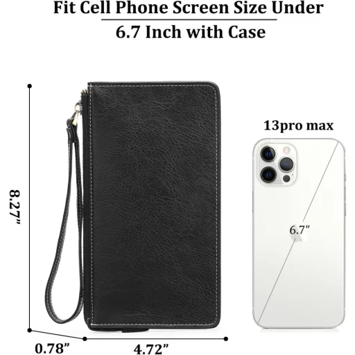 Veľká dámska peňaženka GAEKEAO s RFID ochranou, množstvom priehradiek a priehradkou na karty so zipsom.