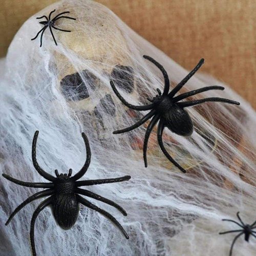 Set de Halloween Pânză de păianjen 120g cu plasă extensibilă și 24 de păianjeni artificiali - Decor înfricoșător