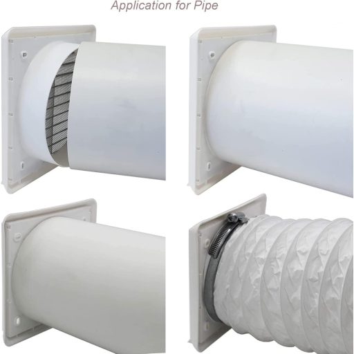 Grilă de ventilație GEFONG 150mm Alb ABS Plastic, Răsuflător Furtun Perete Baie Bucătărie Plasă Insecte 6 Inch