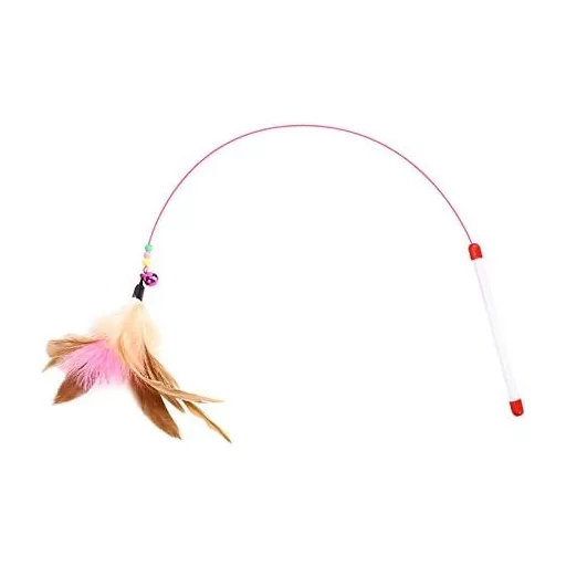 Jucărie Interactivă Pisici cu Pană și Băț - Joc de Vânătoare pentru Pisoi, Ușor și Amuzant, Potrivit pentru Toate Rasele și Dimensiunile de Pisici