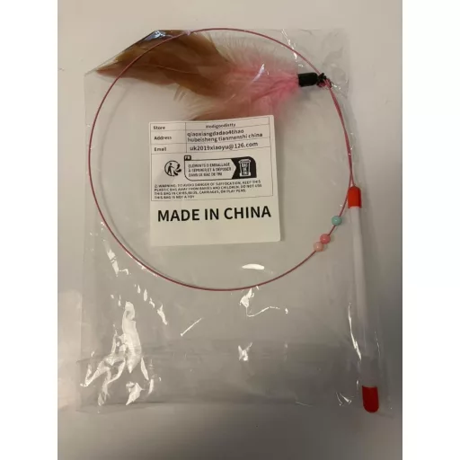 Jucărie Interactivă Pisici cu Pană și Băț - Joc de Vânătoare pentru Pisoi, Ușor și Amuzant, Potrivit pentru Toate Rasele și Dimensiunile de Pisici