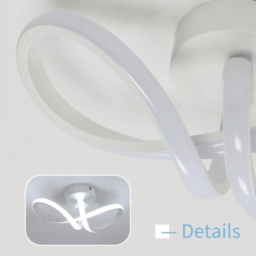 DAXGD Lampă de plafon LED modernă, 20W, design curbat, pentru dormitor, living, bucătărie